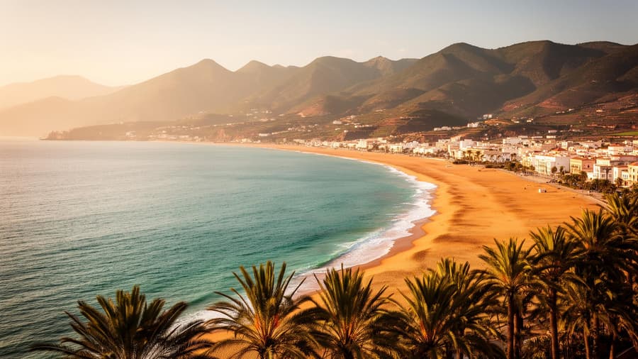 Costa mediterránea de Tetuán con las playas de Martil y M’diq